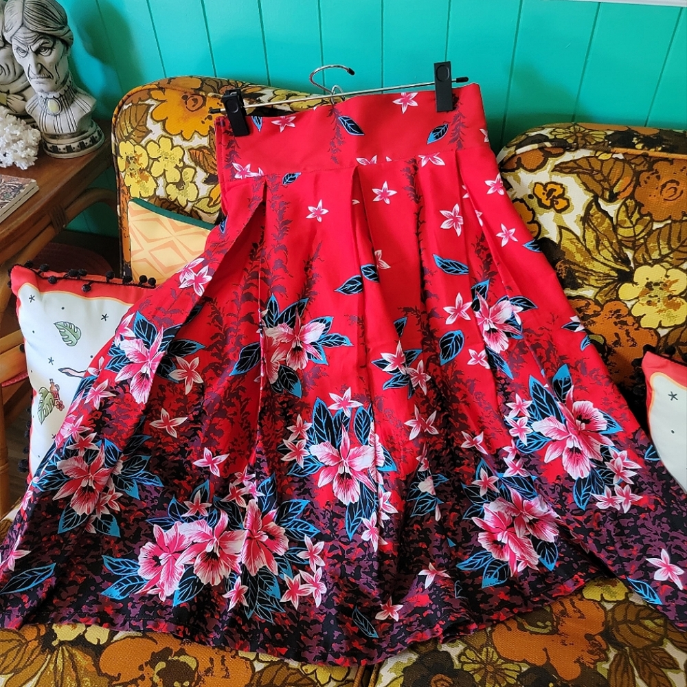 Deadly Dames Tropical Tiki Skirt EUC Size M